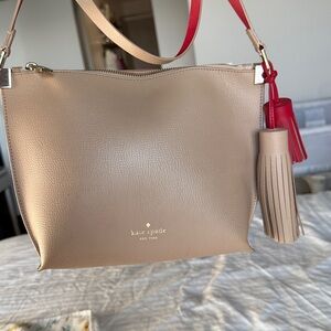 Kate Spade Tan and Red Crossbody Bag
